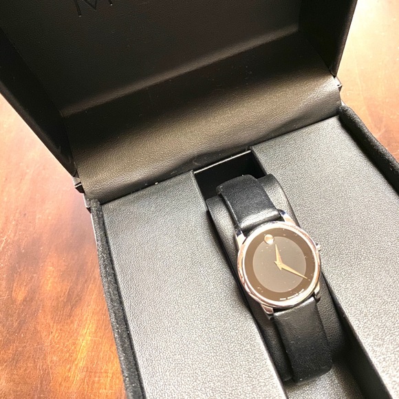 Movado Museum Classic Black Leather Strap Watch - Picture 3 of 8